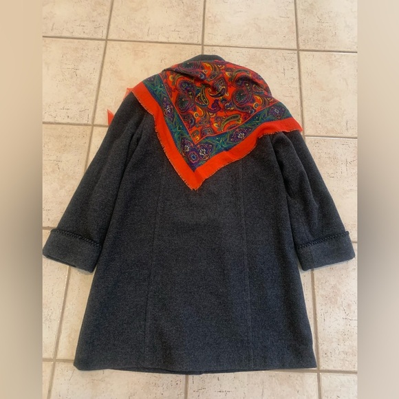 Vintage SEQUENCE Petite Gray Wool Blend Coat Jacket 6P Made in Romania - Picture 7 of 12